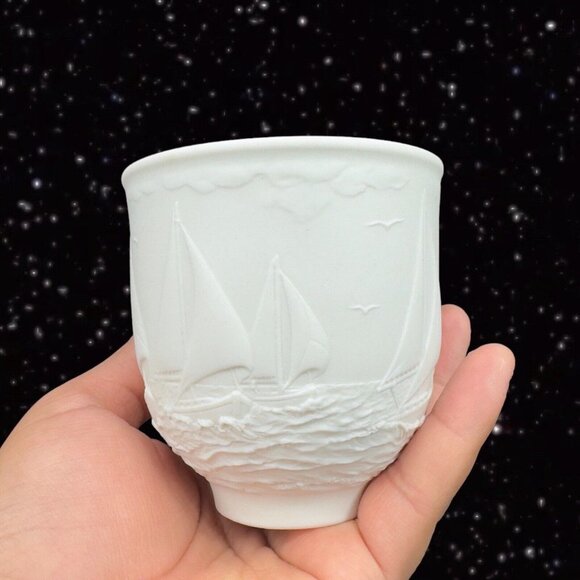 Lladro Collectors Society 1997 SAILING THE SEAS CUPS CANDLE HOLDER VOTIVE WHITE - Picture 12 of 13